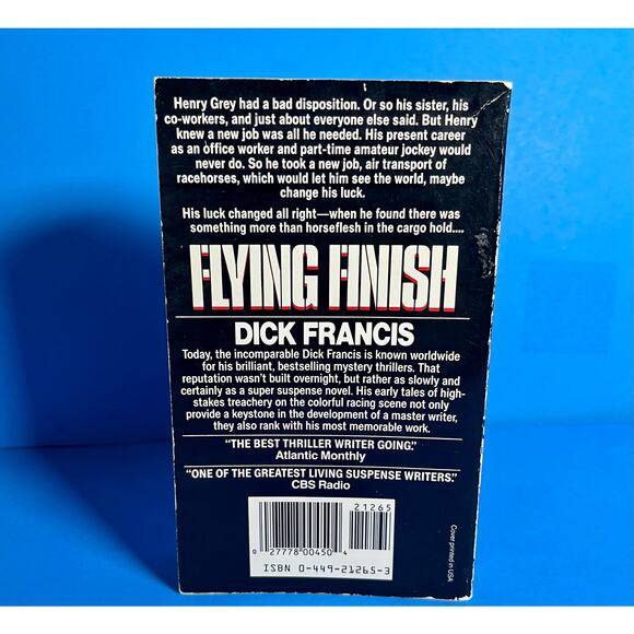 Flying Finish by Dick Francis Mystery Thriller 1988 Fawcett Crest Suspense Book - Picture 2 of 7